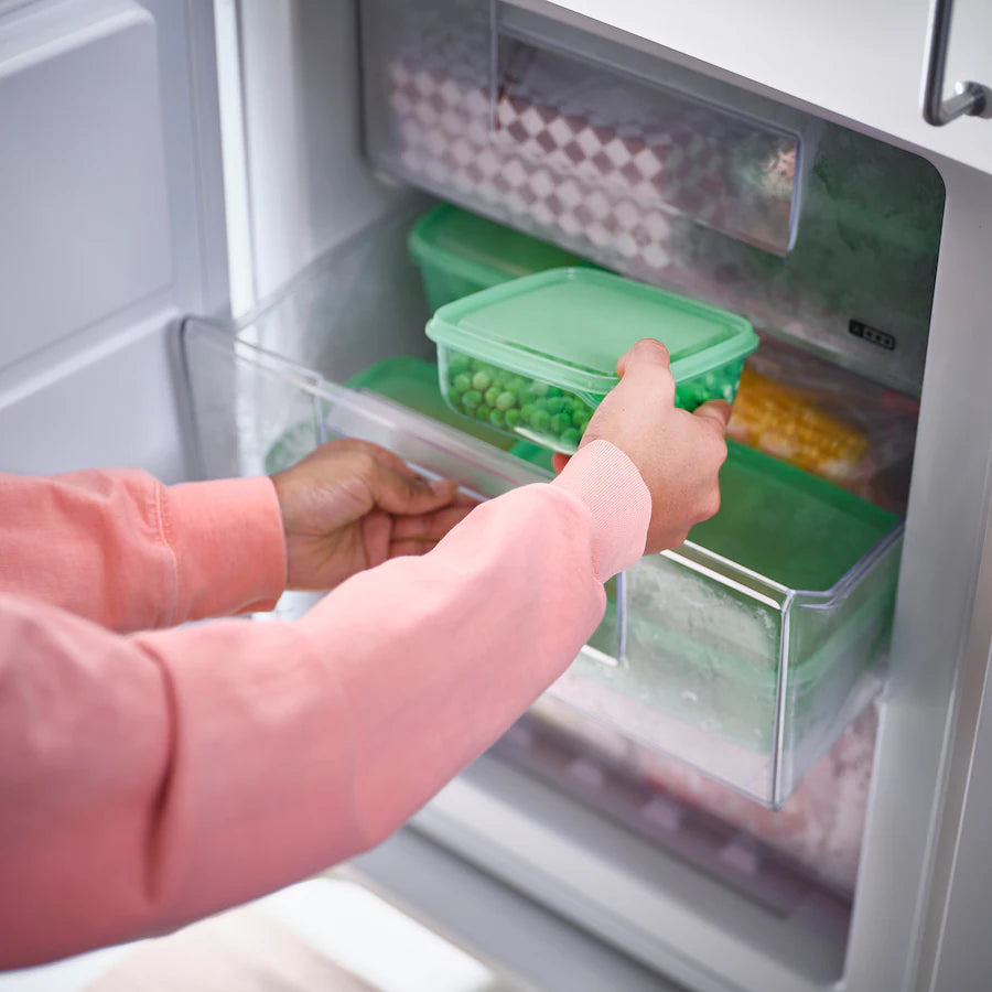 IKEA PRUTA, Food container with lid, set of 17, green