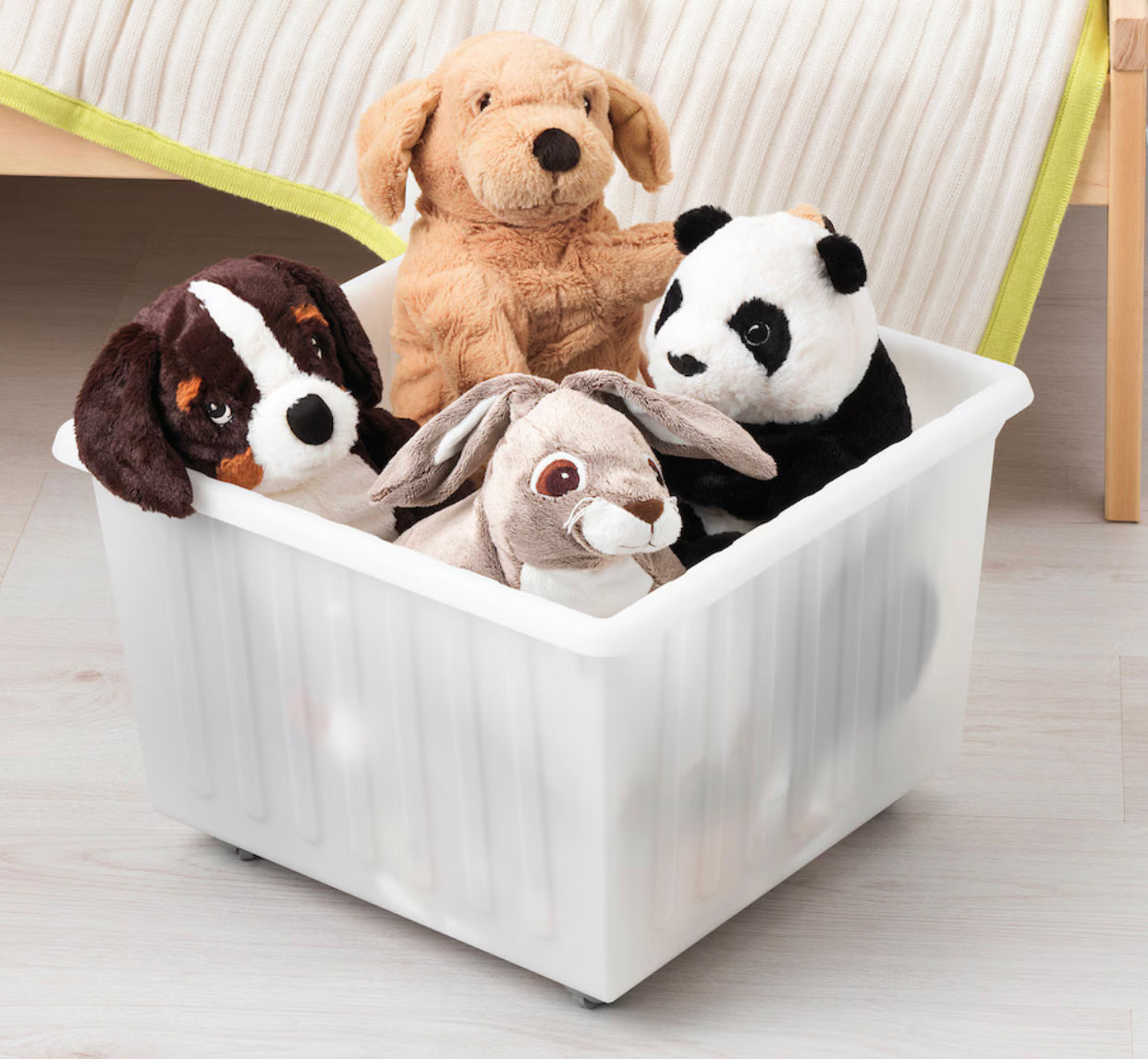 IKEA VESSLA,Storage crate with castors with lid, 39x39 cm