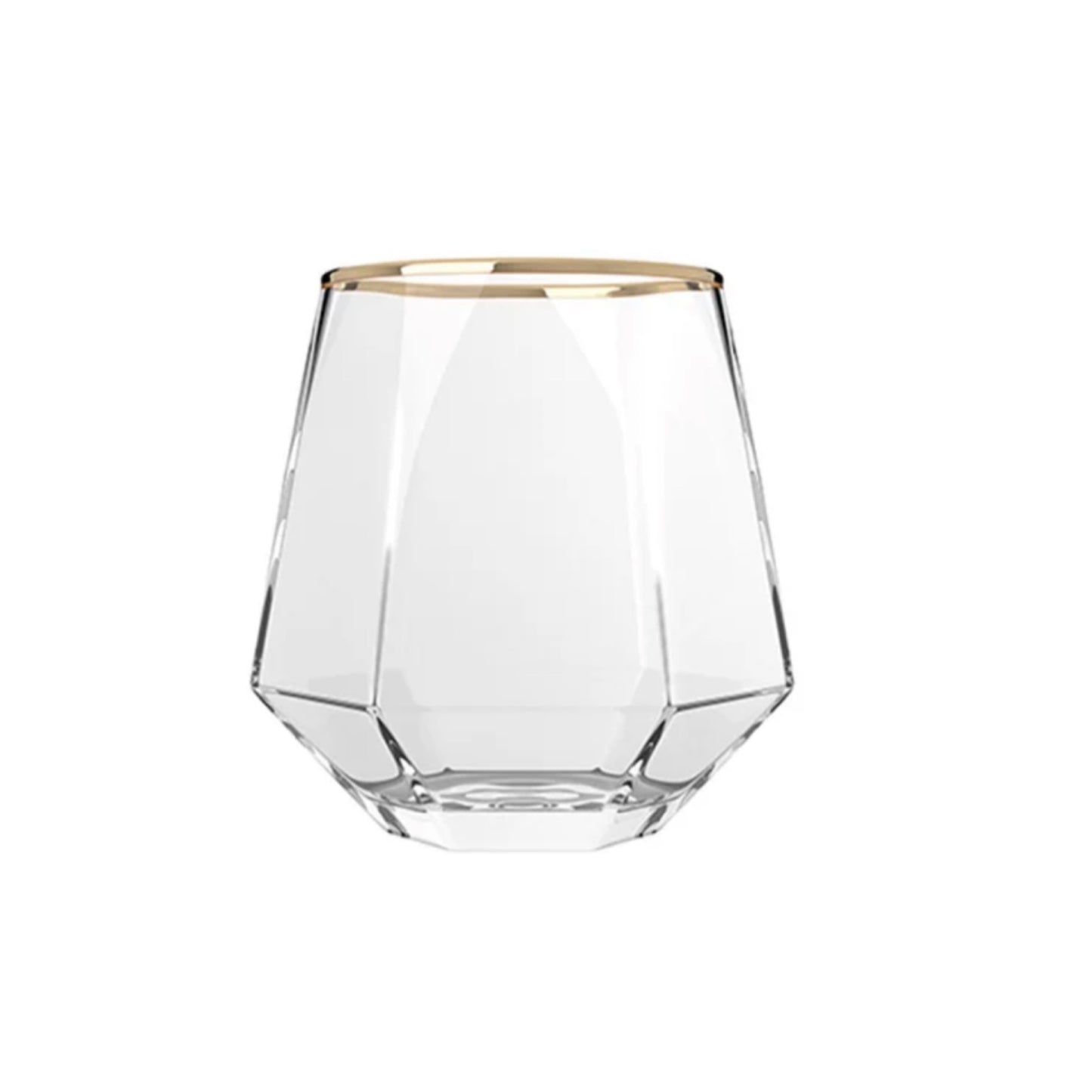 BÄHŪLU Geometric diamond shaped drinking glass, 300ml