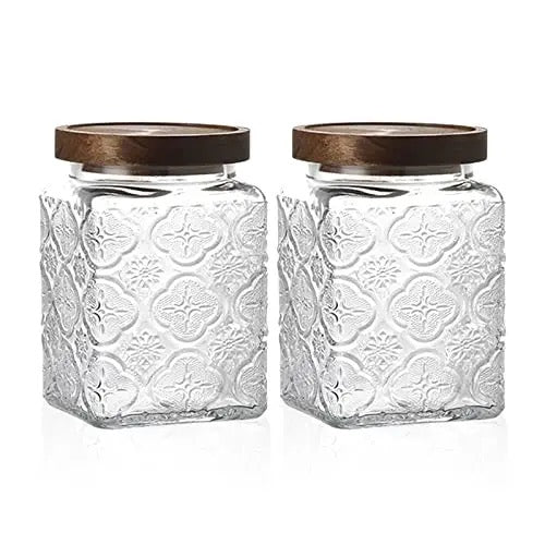 KÜTILAPAM airtight Jar with lid, glass/acacia wood, 750ml