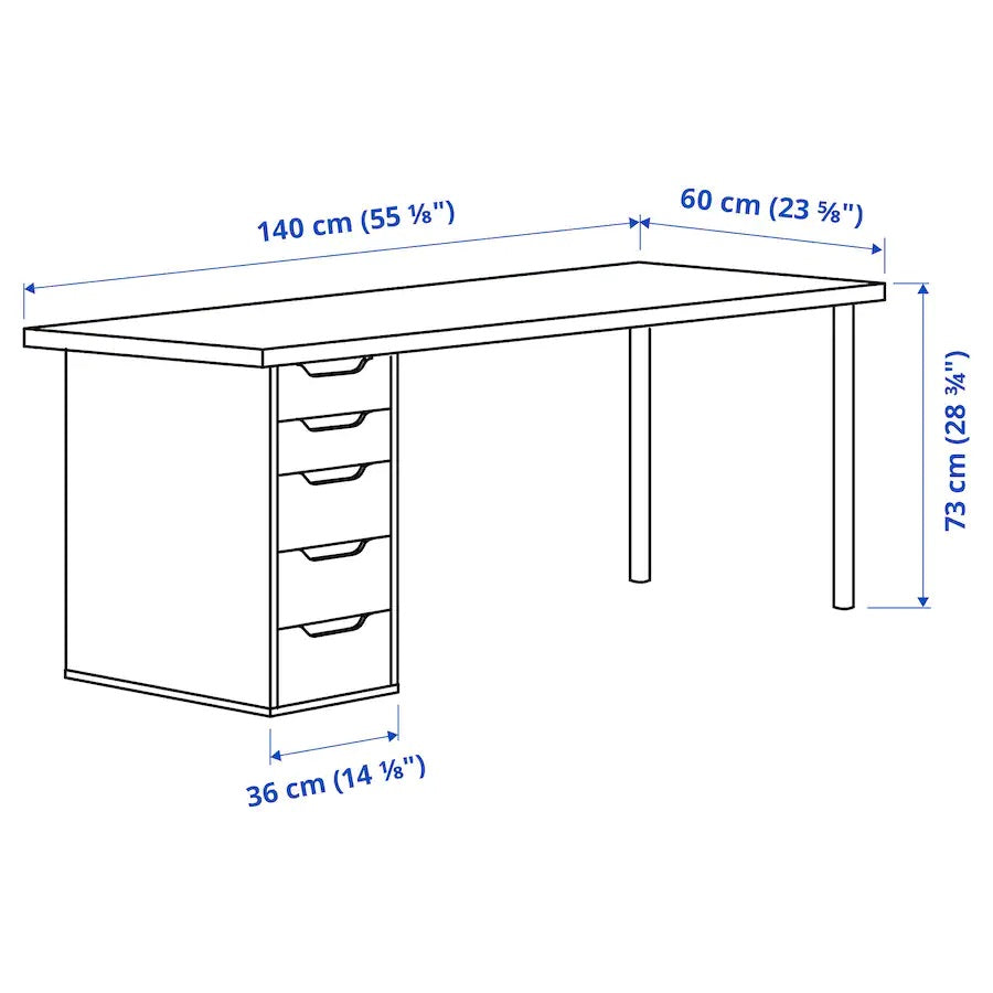 LAGKAPTEN / ALEX Desk, white 120x60 cm