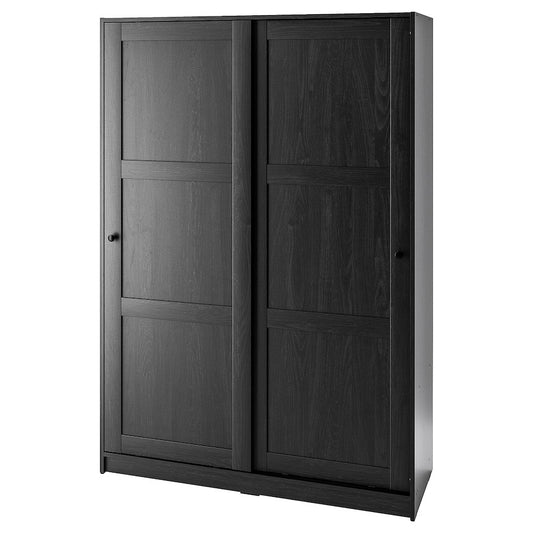 [pre-order] IKEA RAKKESTAD Wardrobe with sliding doors, black-brown, 117x176 cm