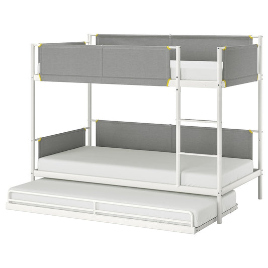 [pre-order] IKEA VITVAL Bunk bed frame with underbed, white/light grey, 90x200 cm