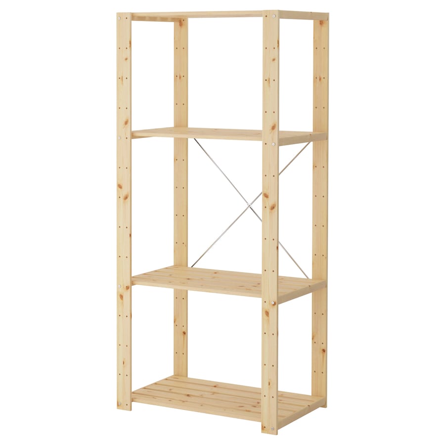 IKEA HEJNE 1 section w 4 shelf, softwood, 78x50x171 cm