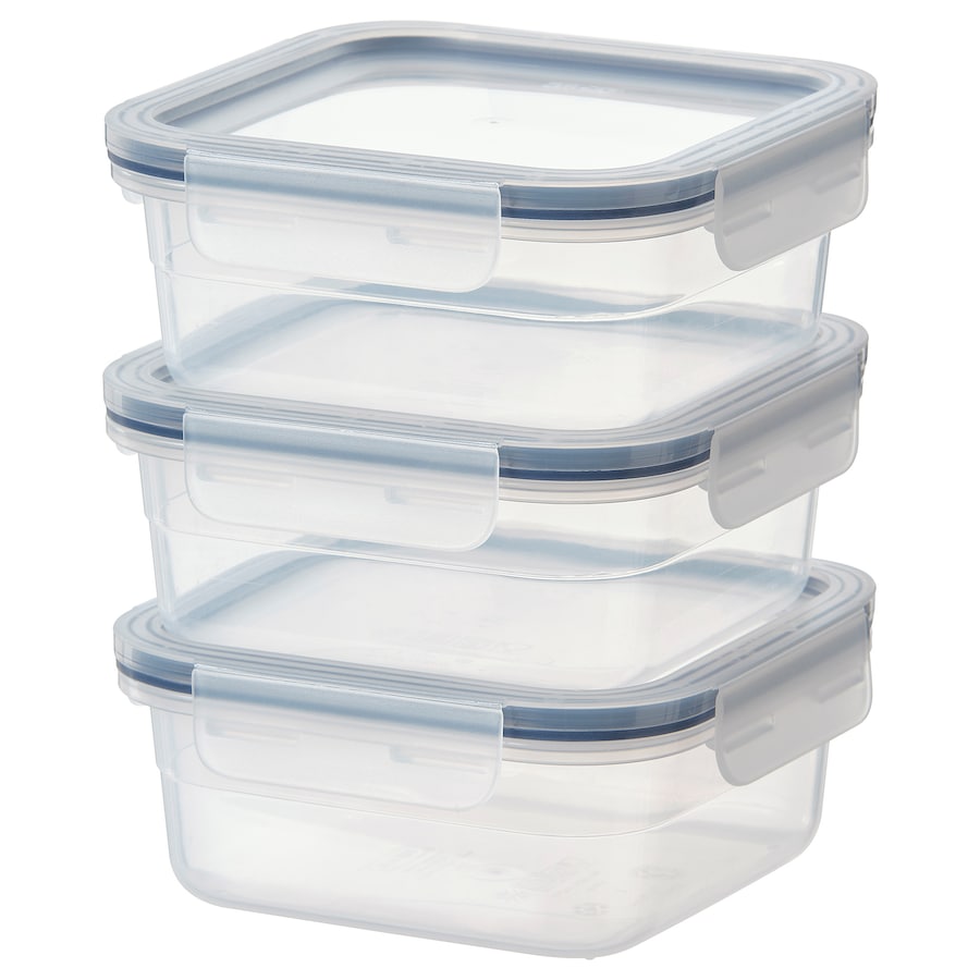 IKEA 365+ Food container, square/plastic, 750 ml