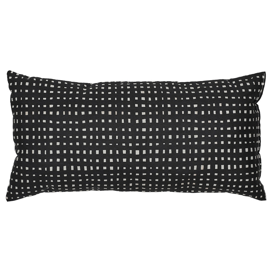 IKEA SANDMOTT Cushion, black/white, 30x58 cm