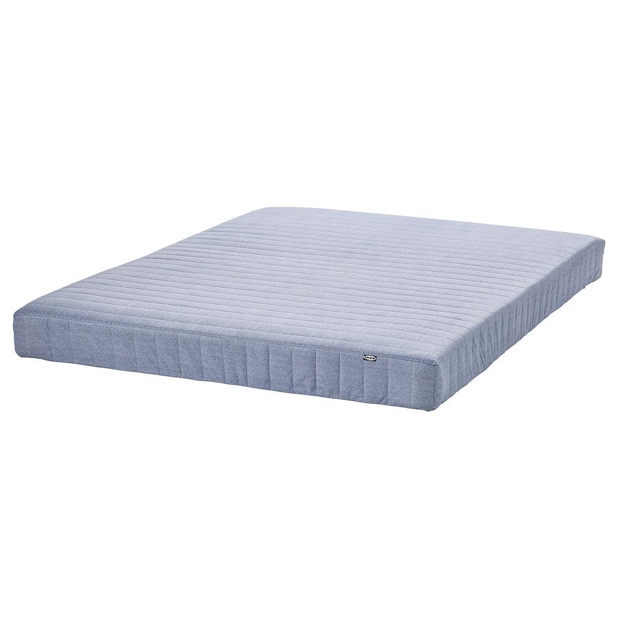 VADSÖ Sprung mattress, extra firm/light blue150x200 cm
