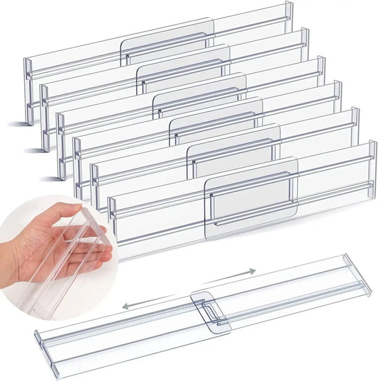 RANGÍN clear adjustable drawer divider, 31-55 x 8 cm