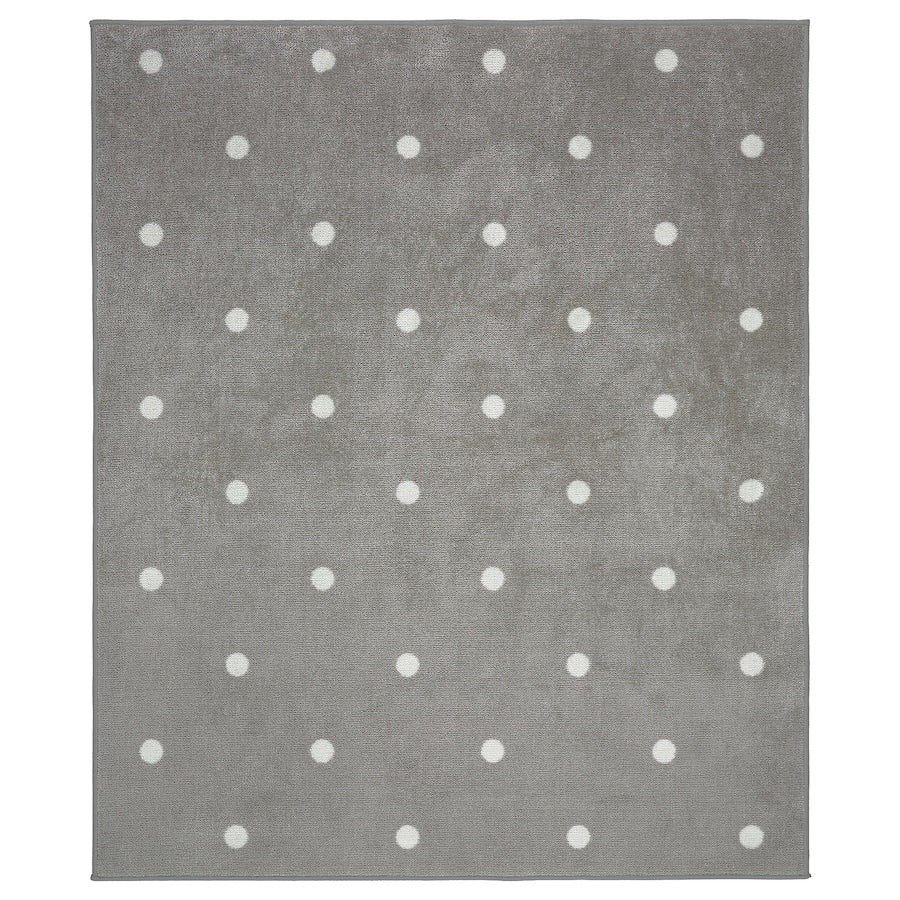 LEN Rug, dotted/grey, 133x160 cm