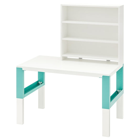 [pre-order] IKEA PÅHL Desk with shelf unit, white/turquoise, 96x58 cm