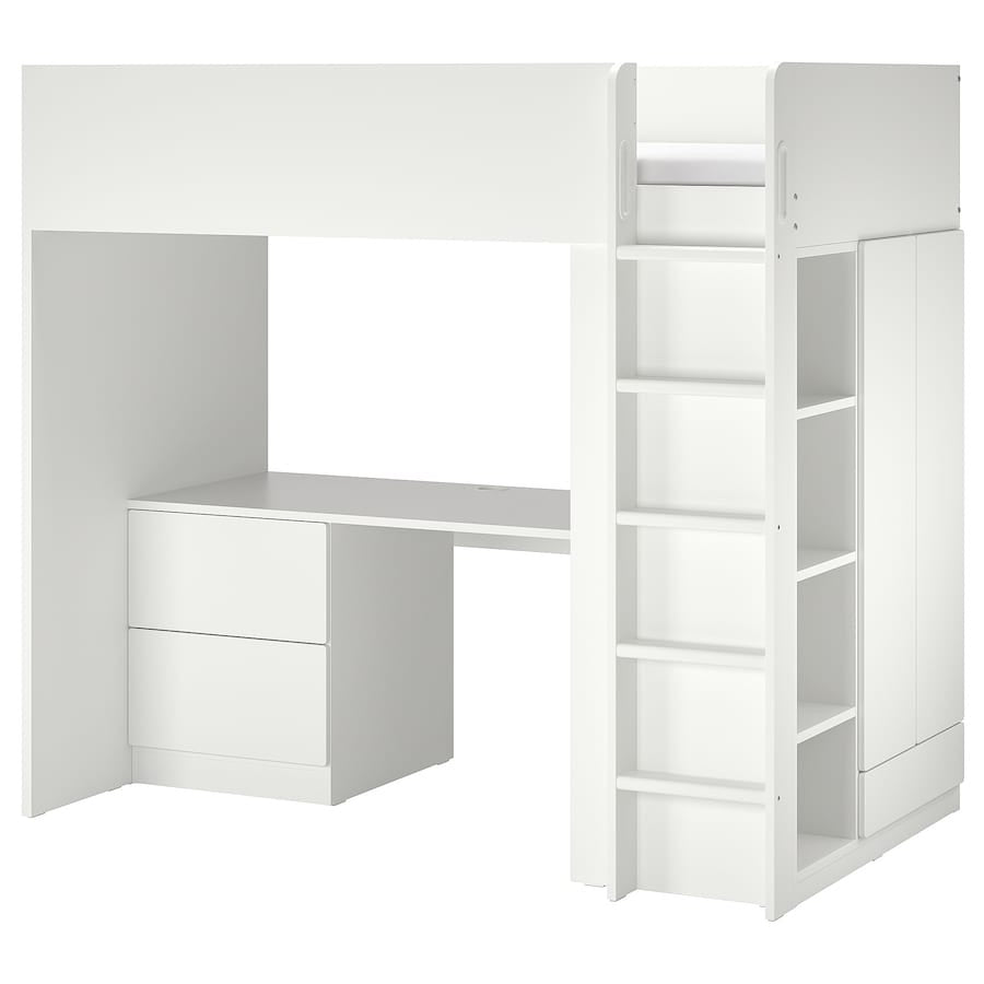 [pre-order] IKEA SMÅSTAD Loft bed, white white/with desk with 3 drawers, 90x200 cm