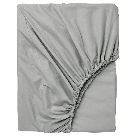 DVALA Fitted sheet, light grey 90x200 cm