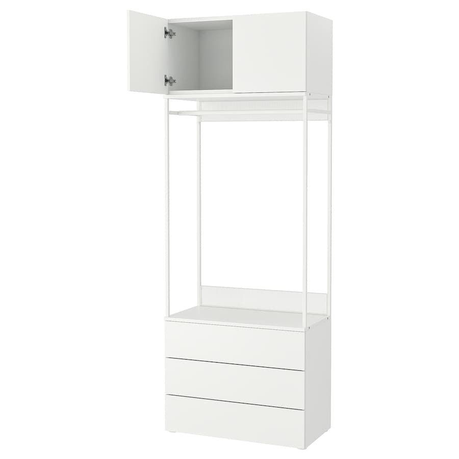 [pre-order] IKEA PLATSA Wardrobe with 2 doors+3 drawers, white/Fonnes white, 80x42x221 cm