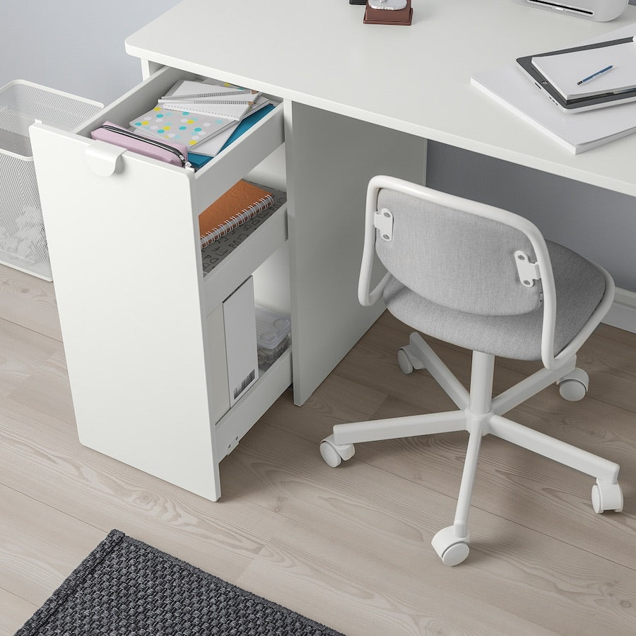 [pre-order] IKEA LÄRANDE Desk with pull-out storage unit, white, 120x58 cm