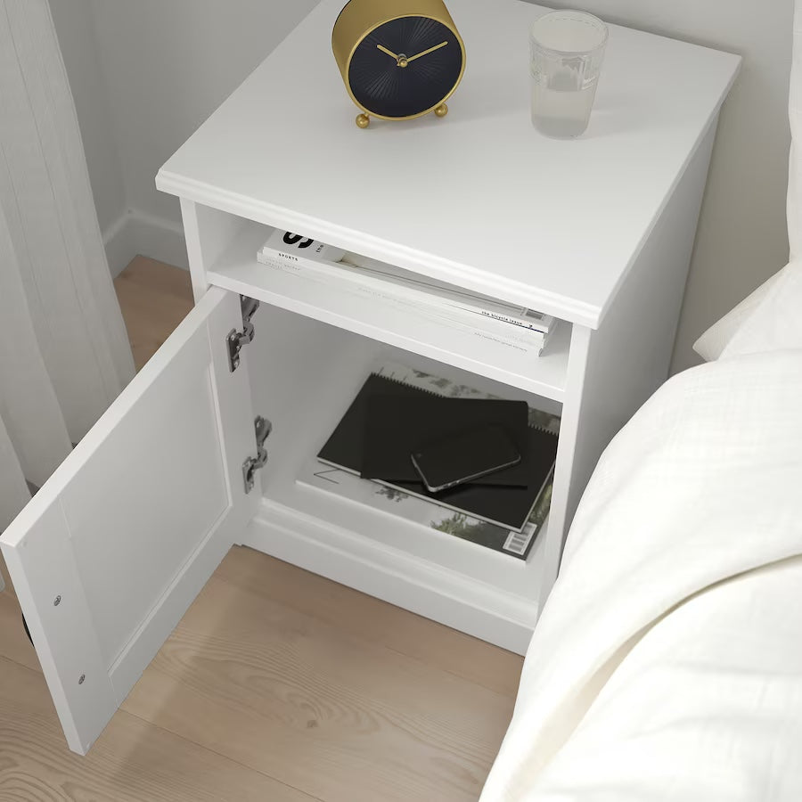 SONGESAND Bedside table, white, 42x40 cm