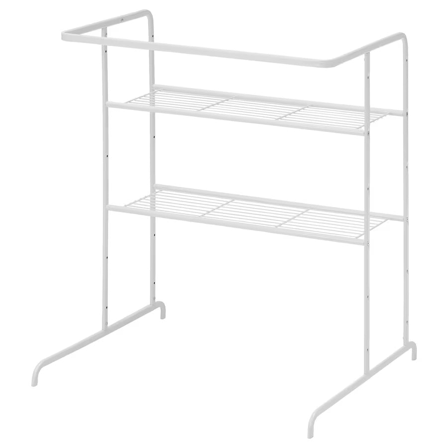 RASSLIG Shelving unit with clothes rail, white