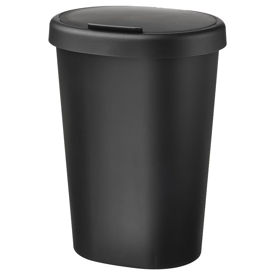 HÖLASS Bin with lid, black, 8 l