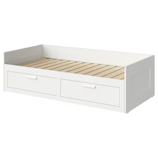 BRIMNES Day-bed frame with 2 drawers, white, 80x200 cm