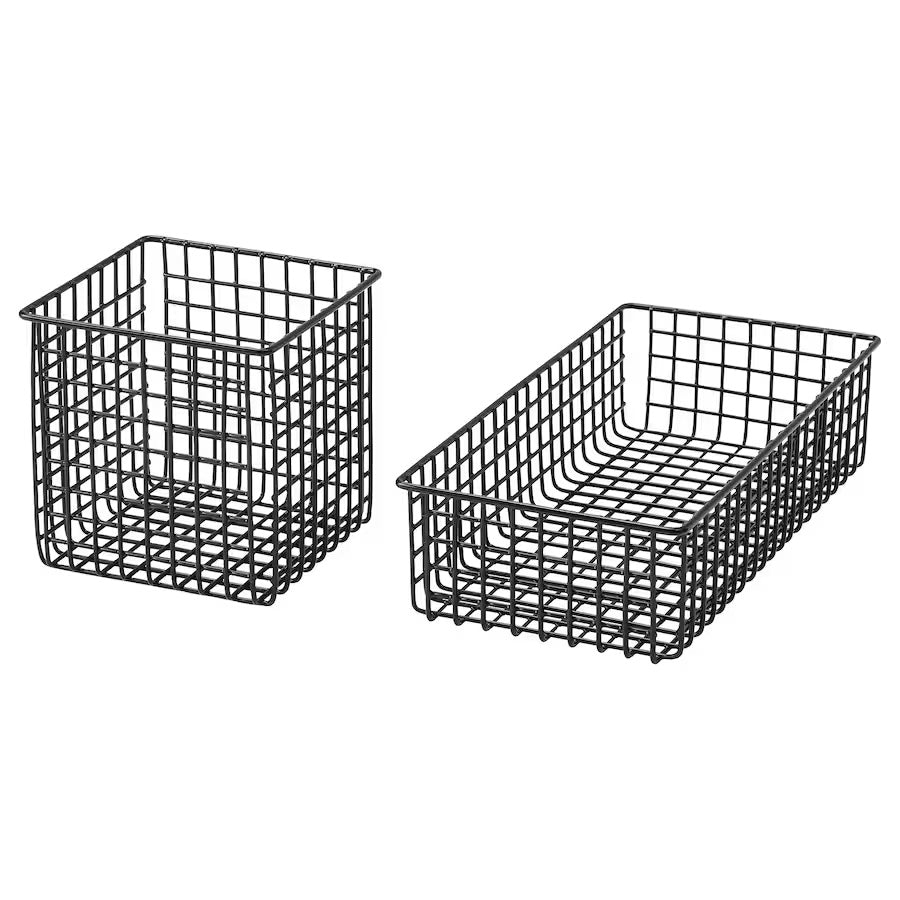 PLUGGLAND Wire basket, set of 2, black