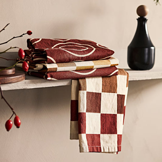 KRÖSAMOS Tea towel, mixed colours/mixed patterns, 50x70 cm