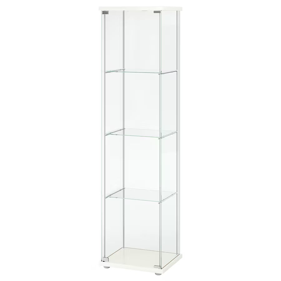DETOLF Glass-door cabinet, white, 43x163 cm