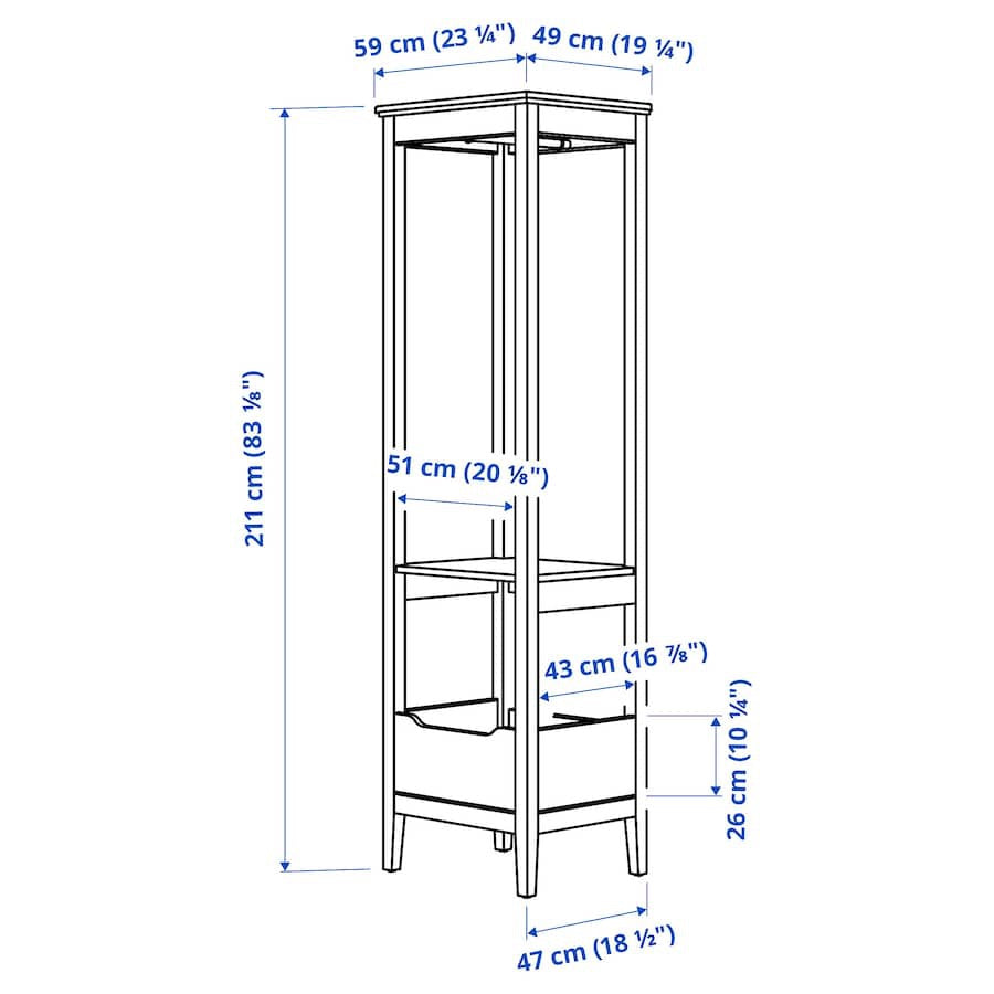 [pre-order] IKEA IDANÄS Open wardrobe, 59x211 cm