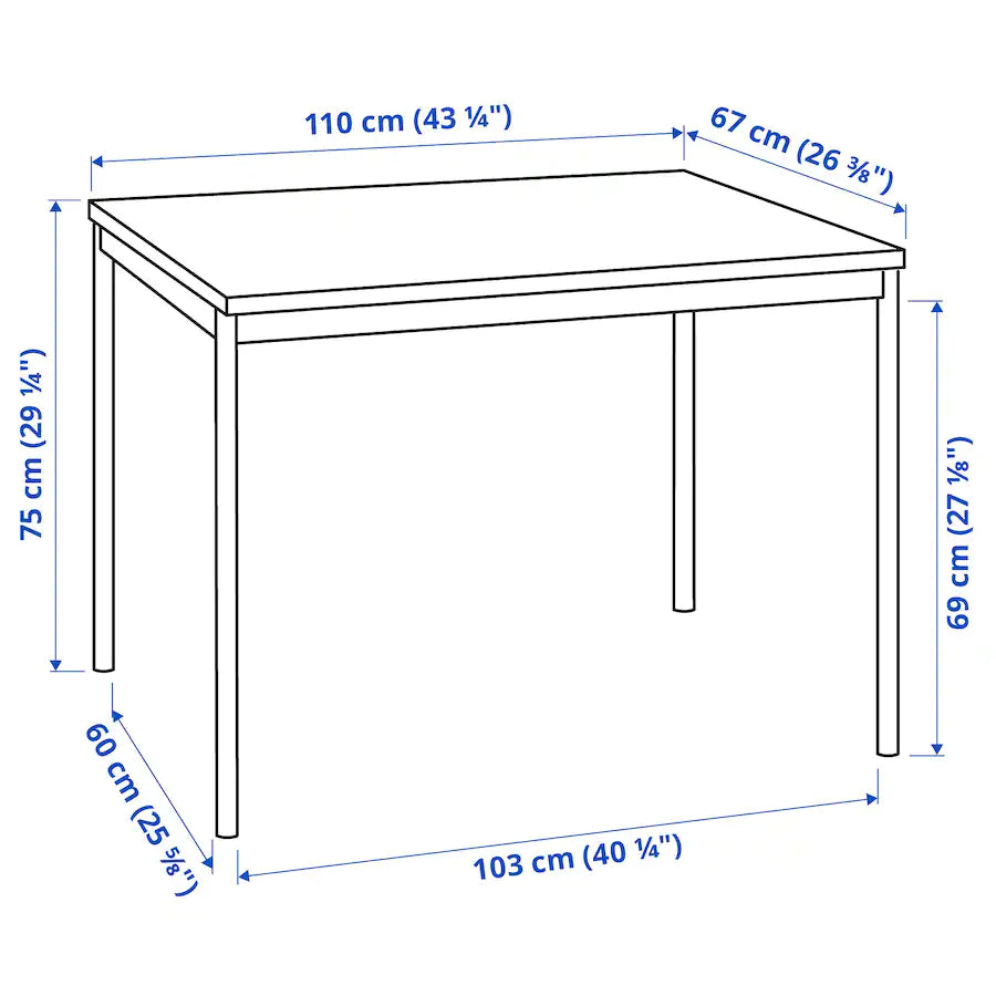 [pre-order] SANDSBERG / ADDE Table and 4 chairs, black/black, 110x67 cm