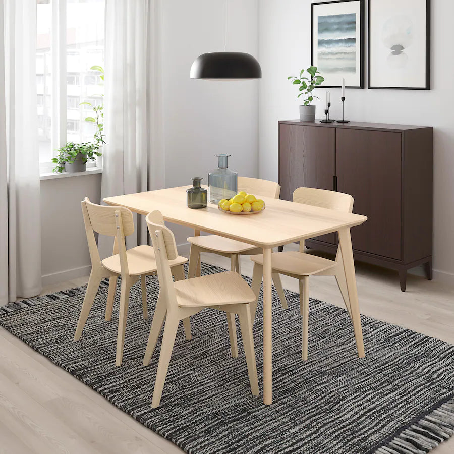 [pre-order] LISABO / LISABO Table and 4 chairs, ash veneer/ash, 140x78 cm