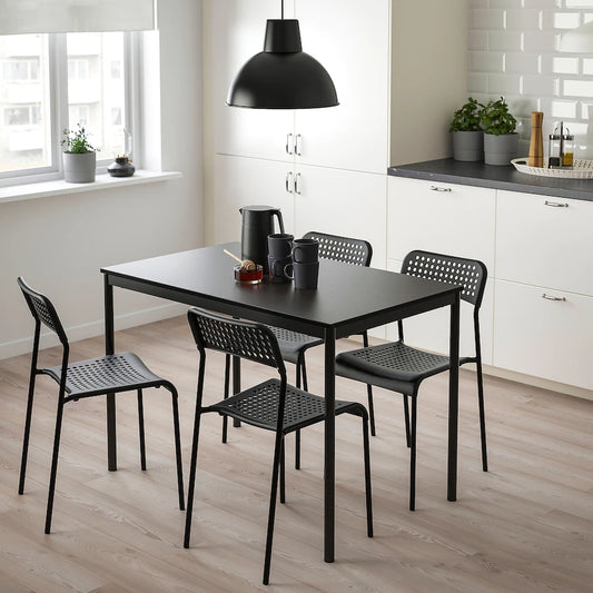 [pre-order] SANDSBERG / ADDE Table and 4 chairs, black/black, 110x67 cm