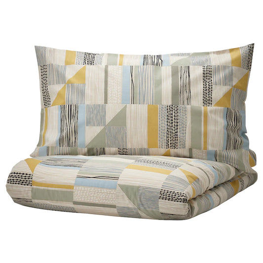 LUMMERVÄXT Duvet cover and 2 pillowcases, multicolour240x220/50x80 cm