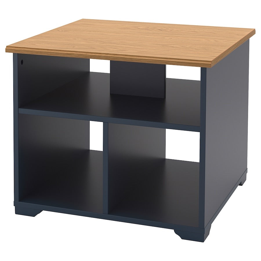 SKRUVBY Coffee table, black-blue, 60x60 cm