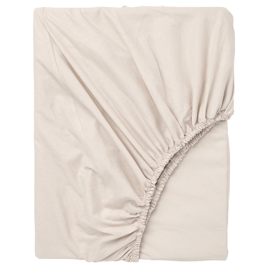 DVALA Fitted sheet, beige150x200 cm