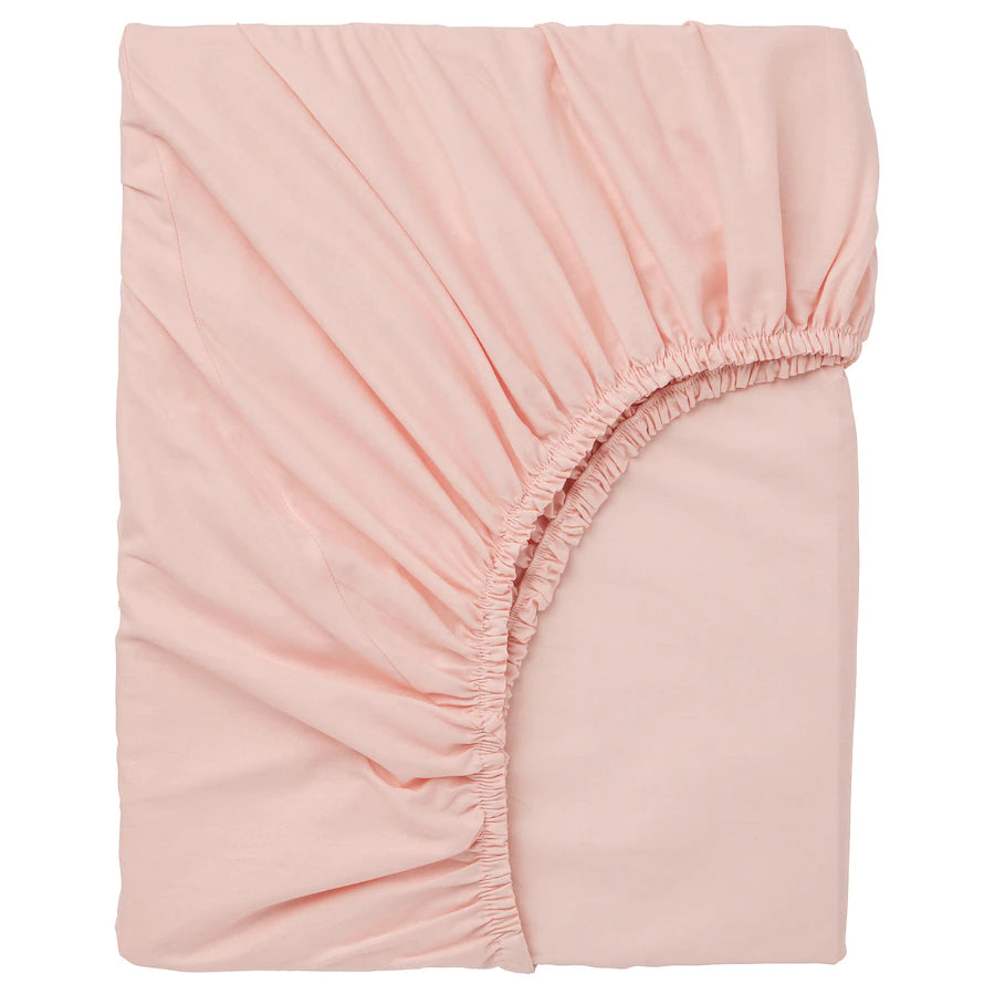 DVALA Fitted sheet, light pink150x200 cm