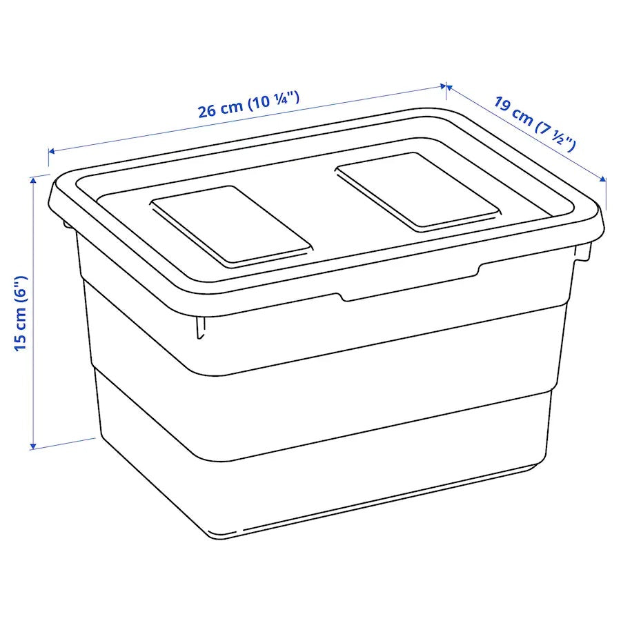 SOCKERBIT Box with lid, light blue19x26x15 cm