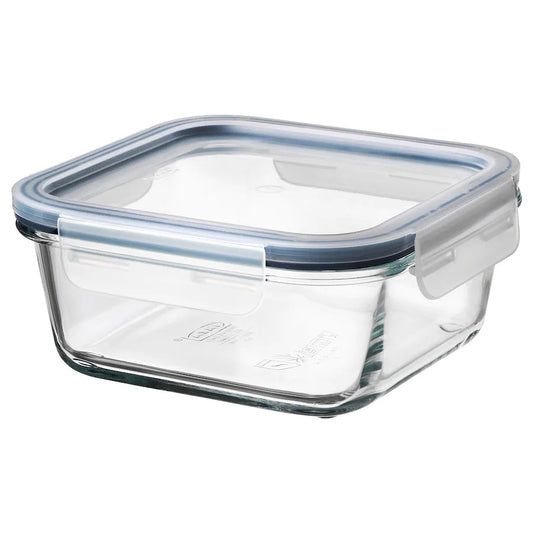 IKEA 365+ Food container with lid, square glass/plastic600 ml