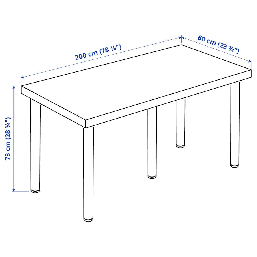 LAGKAPTEN / ADILS Desk, black-brown/black200x60 cm