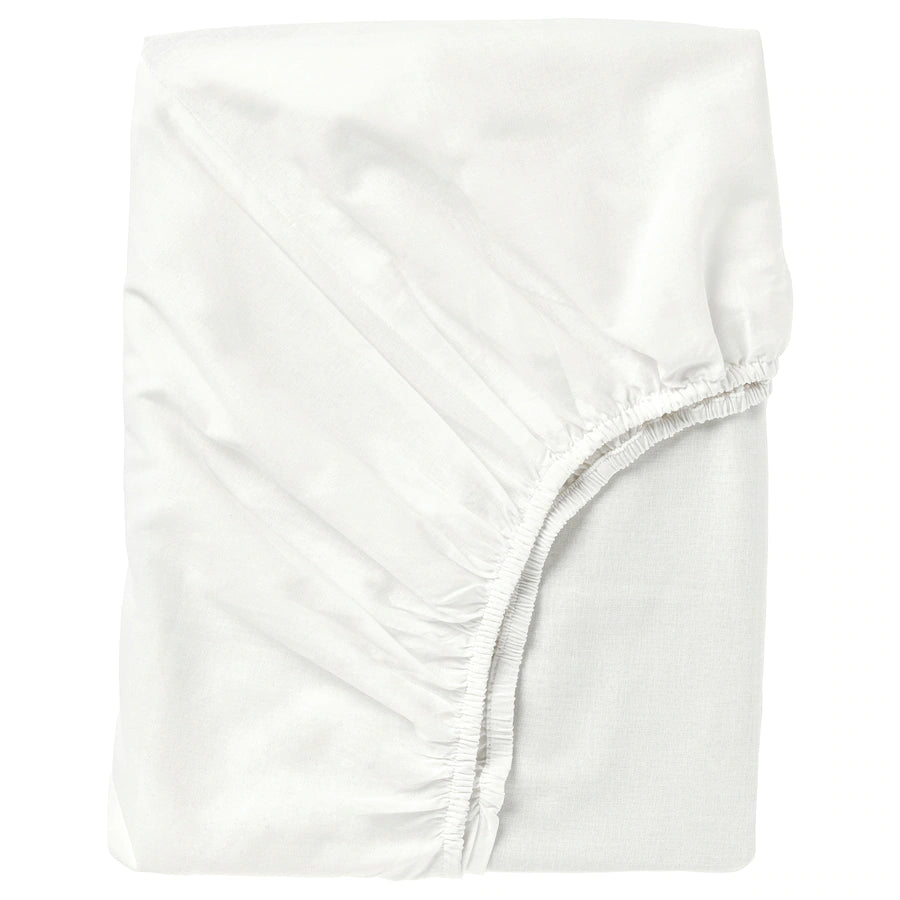 TAGGVALMO Fitted sheet, white90x200 cm