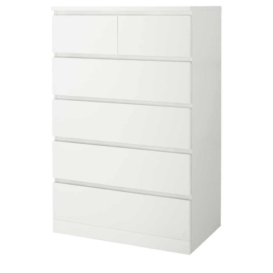 ABQARY Chest of 6 drawers, white, 60x41x109 cm