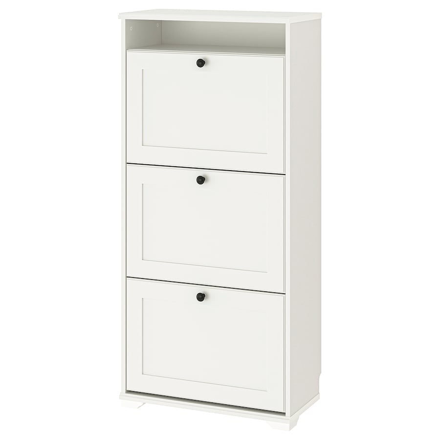 [pre-order] IKEA BRUSALI Shoe cabinet with 3 compartments, white, 61x30x130 cm