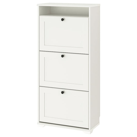 [pre-order] IKEA BRUSALI Shoe cabinet with 3 compartments, white, 61x30x130 cm