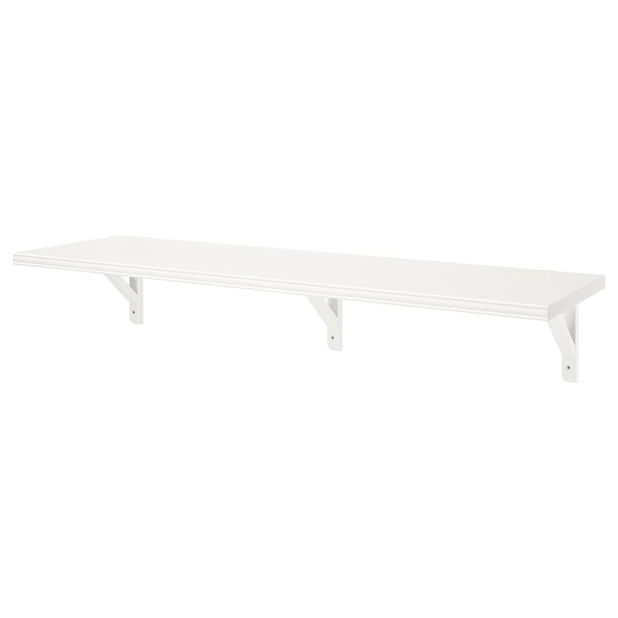 BERGSHULT / SANDSHULT Wall shelf, white/white stained aspen, 120x30 cm