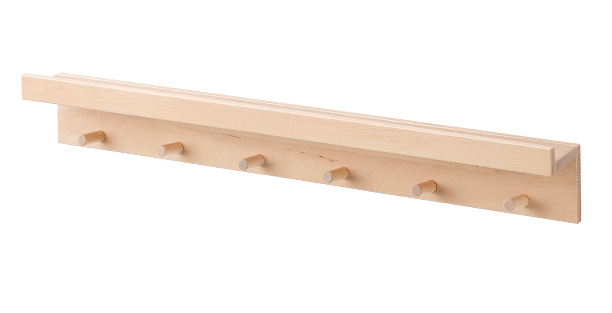 MANSARP Display shelf with hooks, birch 80cm