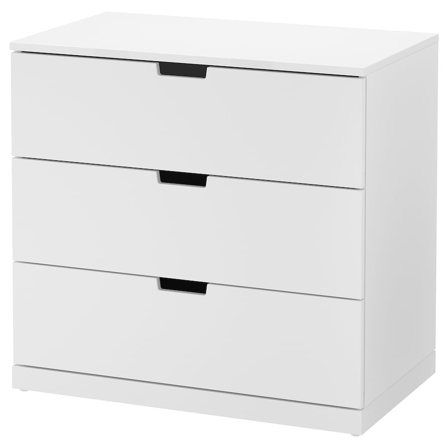 NORDLI Chest of 3 drawers, white, 80x76 cm