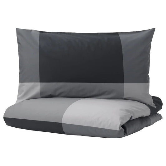 BRUNKRISSLA Duvet cover and 2 pillowcases, black150x200/50x80 cm