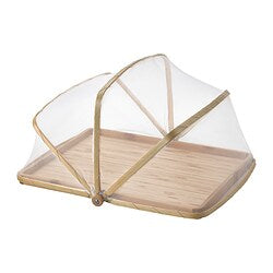 ANLEDNING tray with insect protection, bamboo, 31x36 cm
