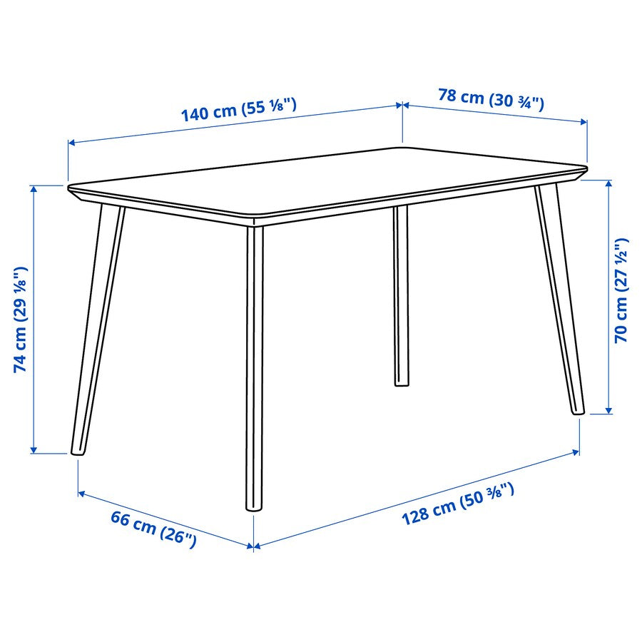 [pre-order] LISABO / NORDMYRA Table and 4 chairs, white/white birch, 140x78 cm