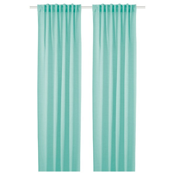 HILJA Curtains, 1 pair, turquoise, 145x178 cm