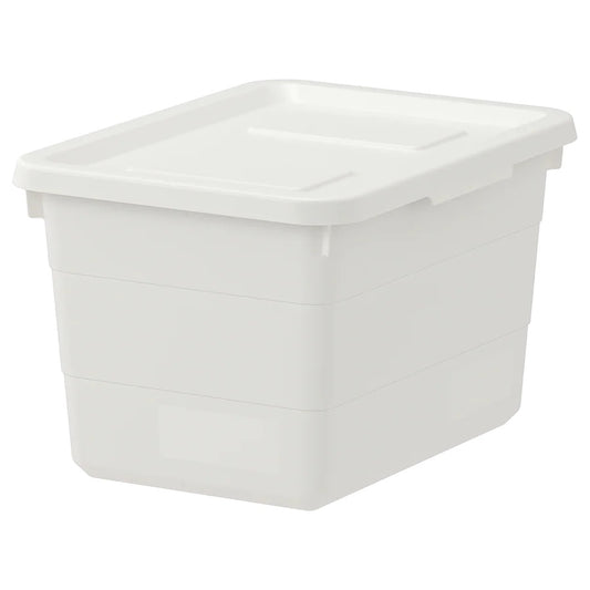 SOCKERBIT Box with lid, white19x26x15 cm