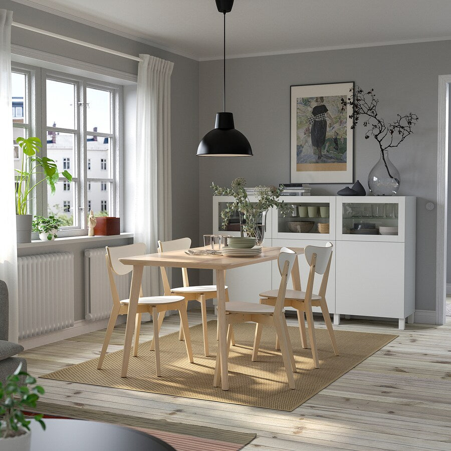 [pre-order] LISABO / NORDMYRA Table and 4 chairs, white/white birch, 140x78 cm