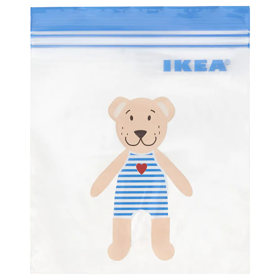 ISTAD Resealable bag, bear/blue, 1 l